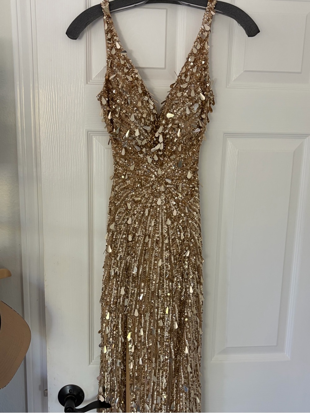 Gold Sherri Hill Prom Dress Style #54912 - Picture 4 of 9